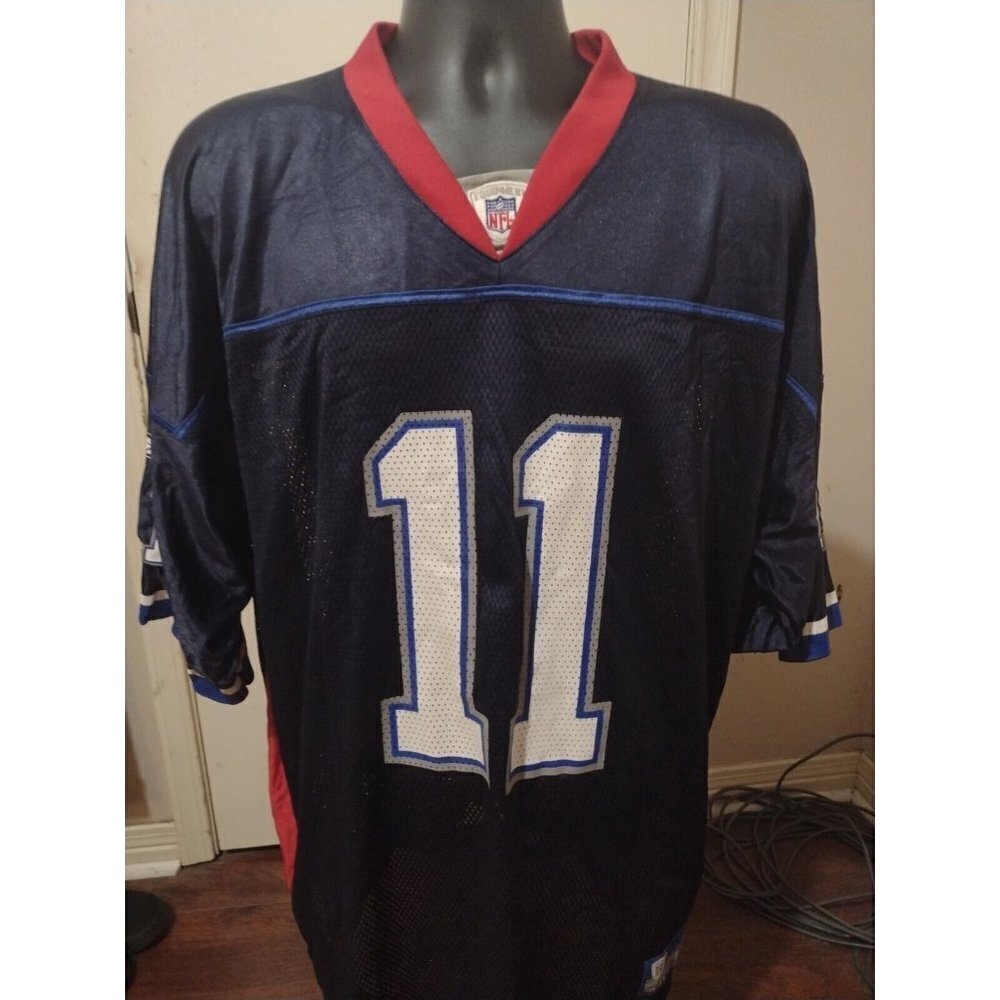 NFL Reebok On Field Drew Bledsoe New England Patriots Football Jersey 2XL Blue